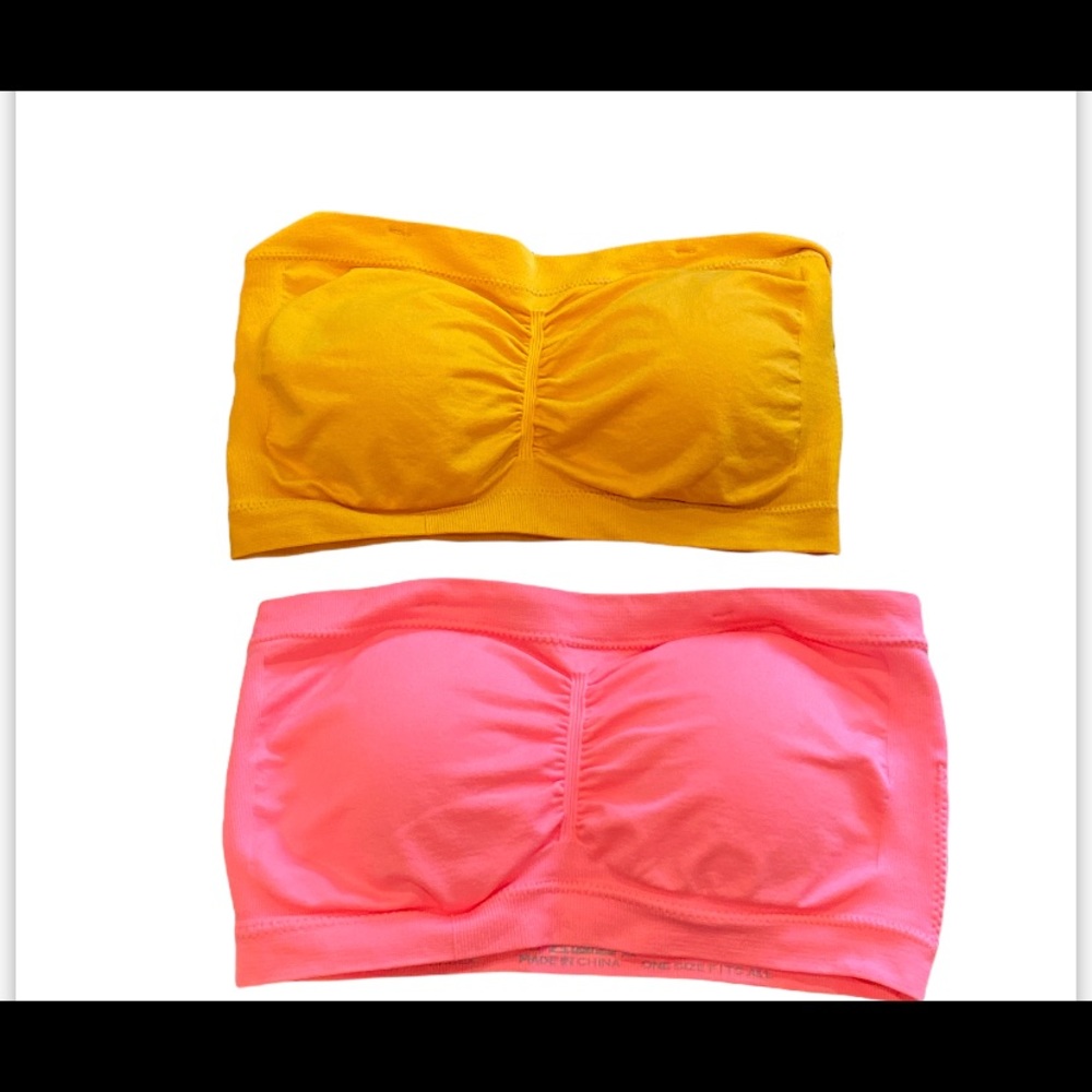 2 Seamless Bandeau with Built-in-Bra- New